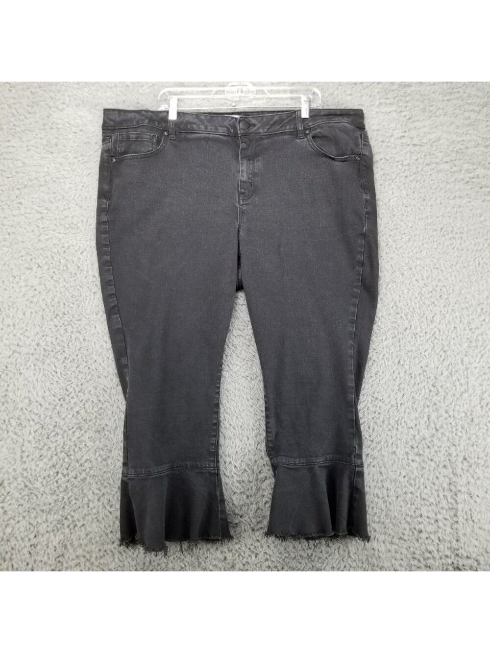 Lane Bryant Jeans Womens 24 Plus Black Super Stretch Denim Skinny Cropped *Read*